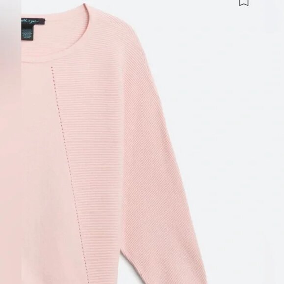 StitchFix Faith + Zoe Dolman Sleeve Pointelle Pullover Size M - Picture 3 of 3